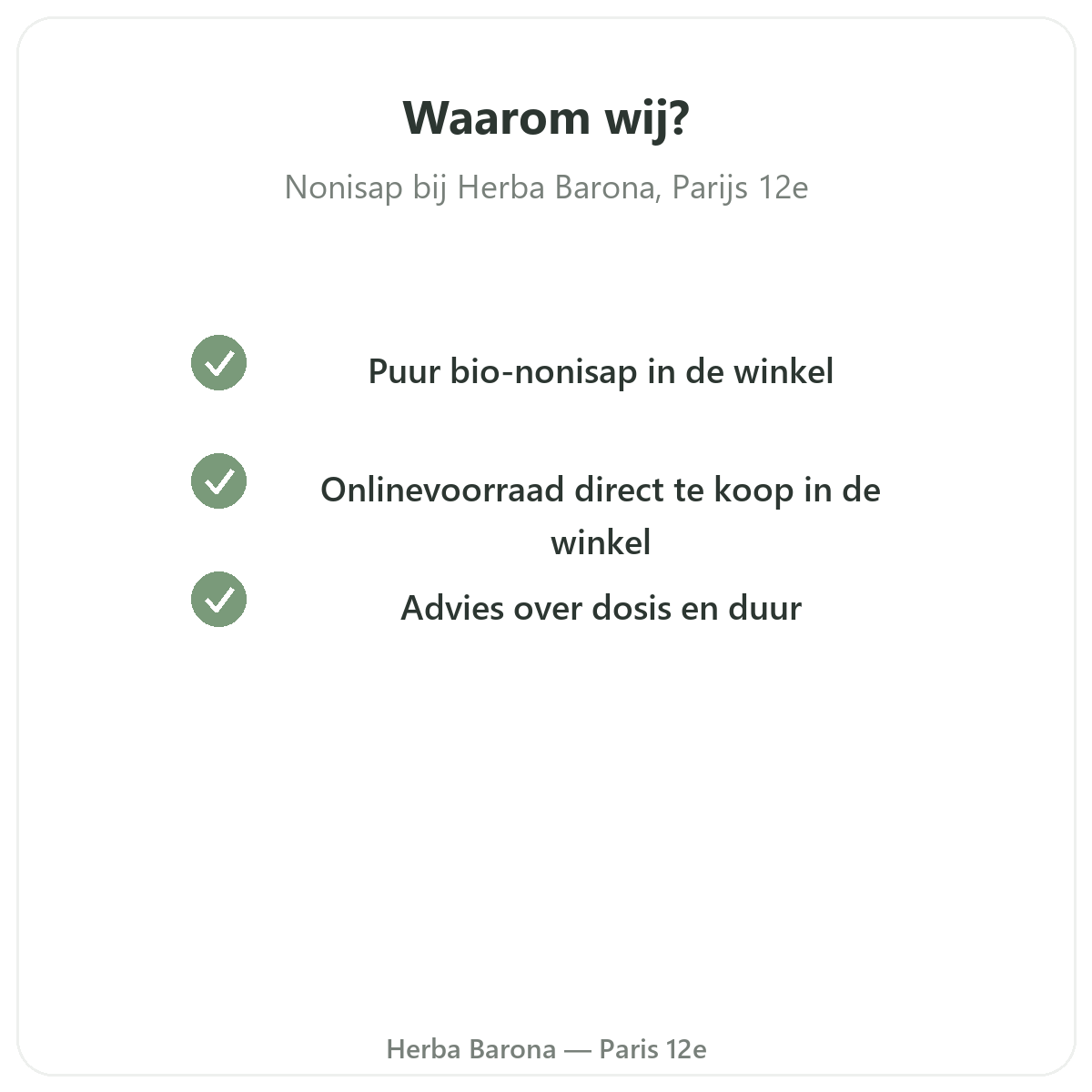 Waarom Noni-sap kopen in Parijs bij Herba Barona Parijs 12e