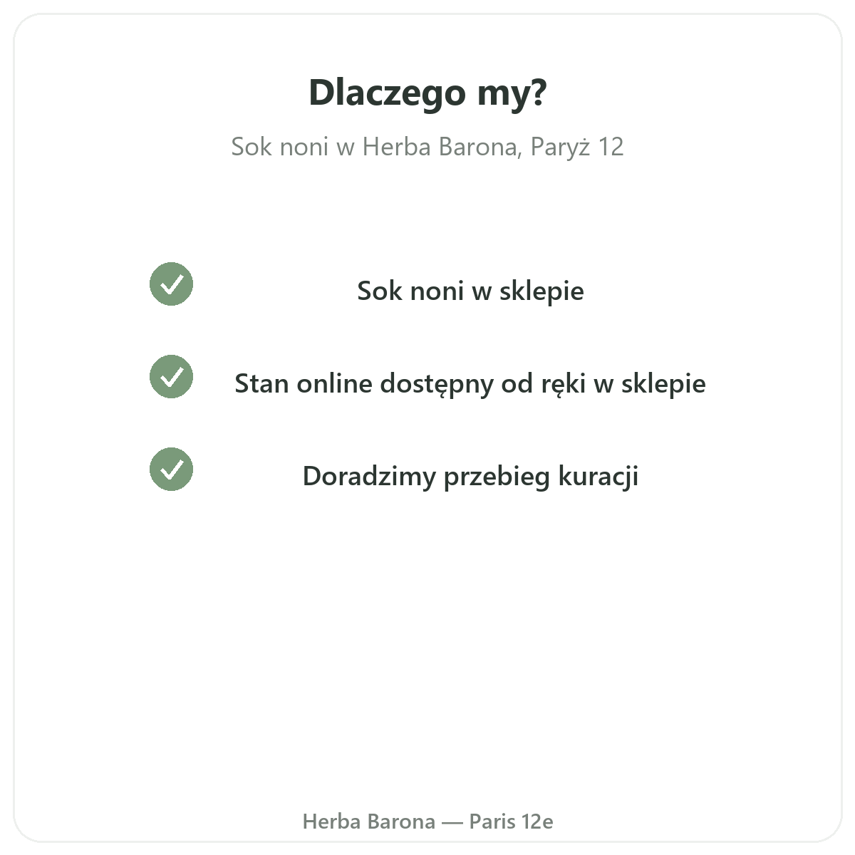Dlaczego zamówić Sok z noni z wysyłką do Polski w Herba Barona