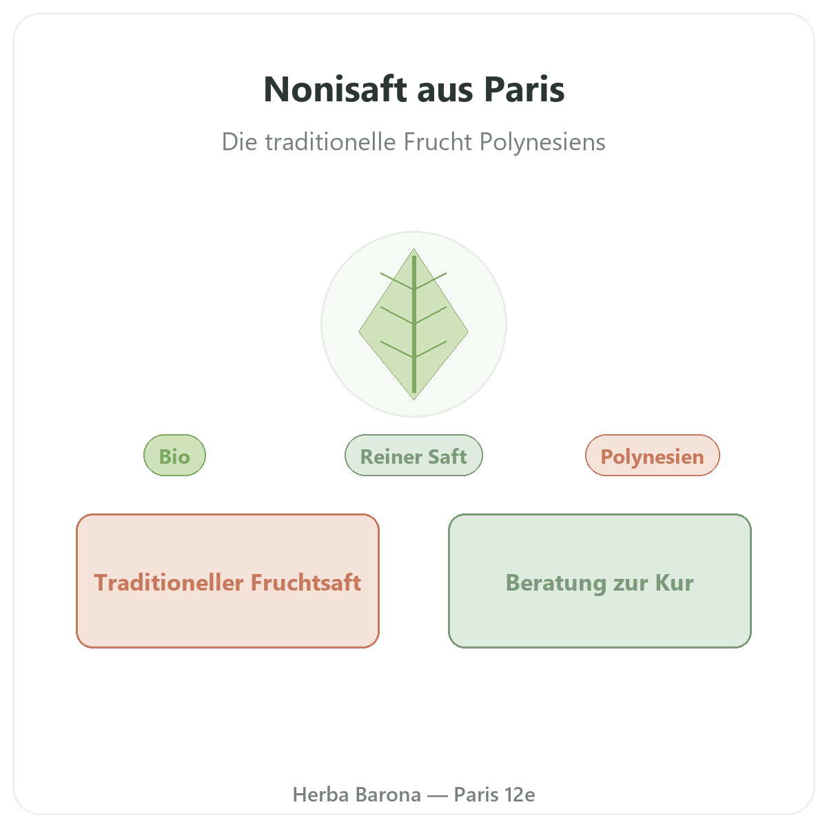 Noni-Saft Paris - Vorstellung der Marke bei Herba Barona Paris 12e