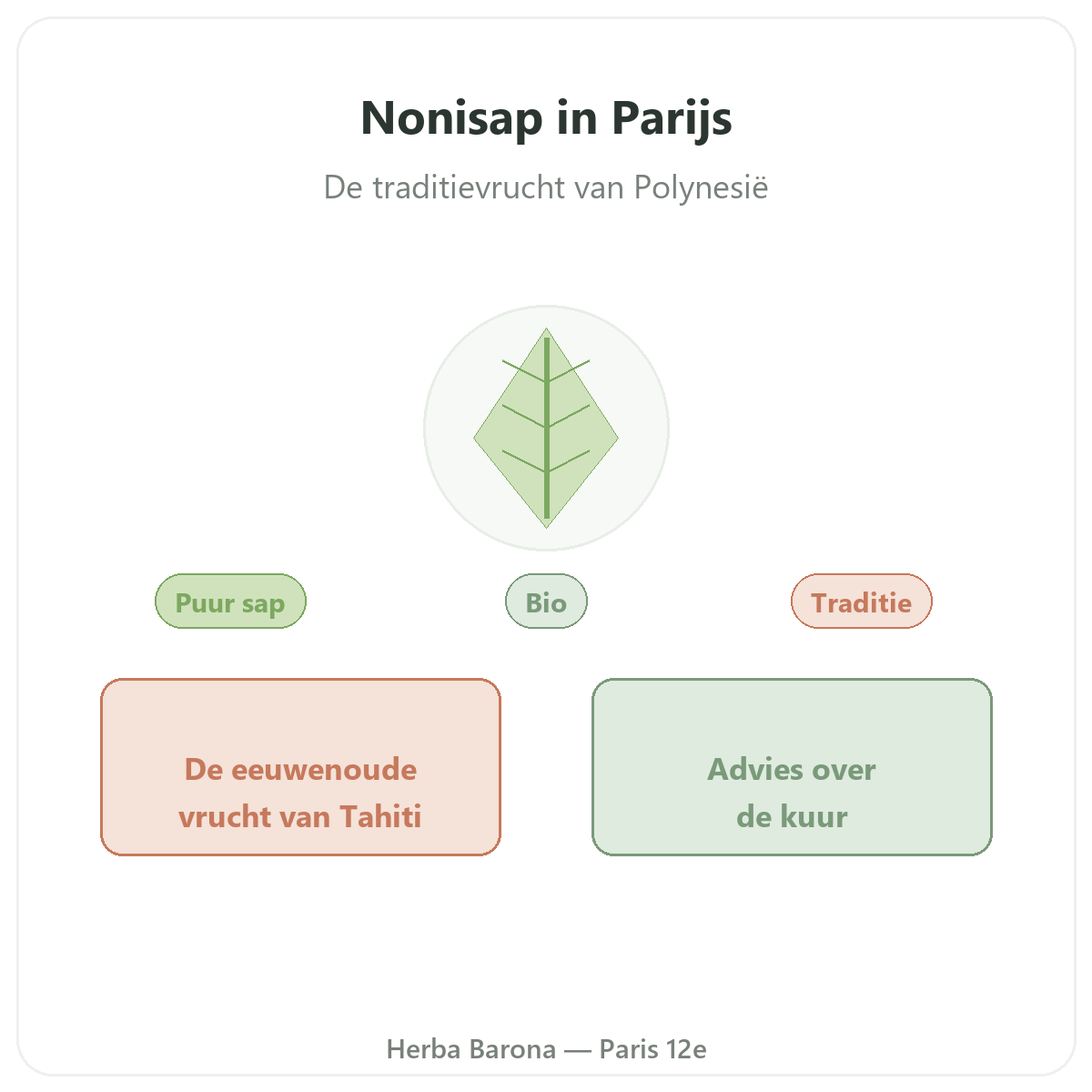 Noni-sap Parijs - voorstelling van het merk bij Herba Barona Parijs 12e