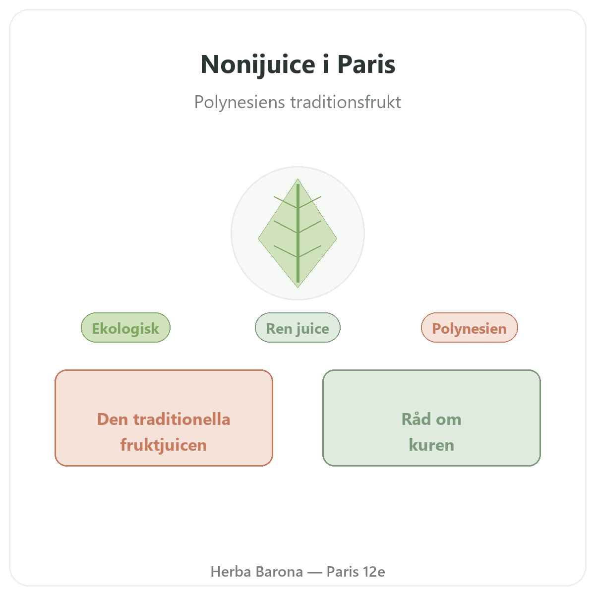 Nonijuice Paris - presentation av varumärket hos Herba Barona Paris 12e