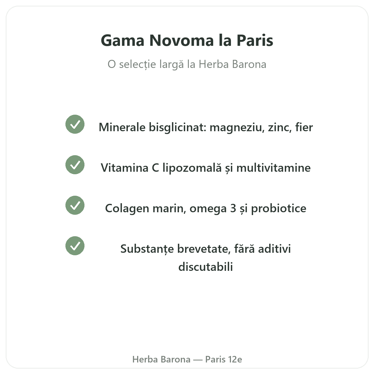 Gama Novoma la Paris - magneziu, colagen, vitamina C la Herba Barona, Paris, arondismentul 12