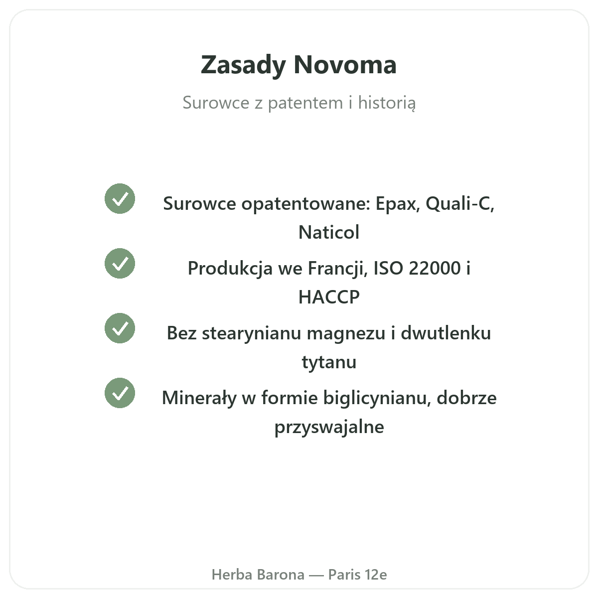 Novoma Paris - engagements qualite et matieres premieres brevetees chez Herba Barona