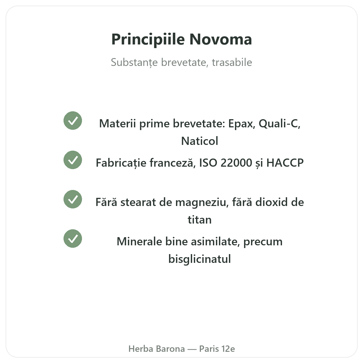 Novoma Paris - angajamente de calitate și materii prime brevetate la Herba Barona