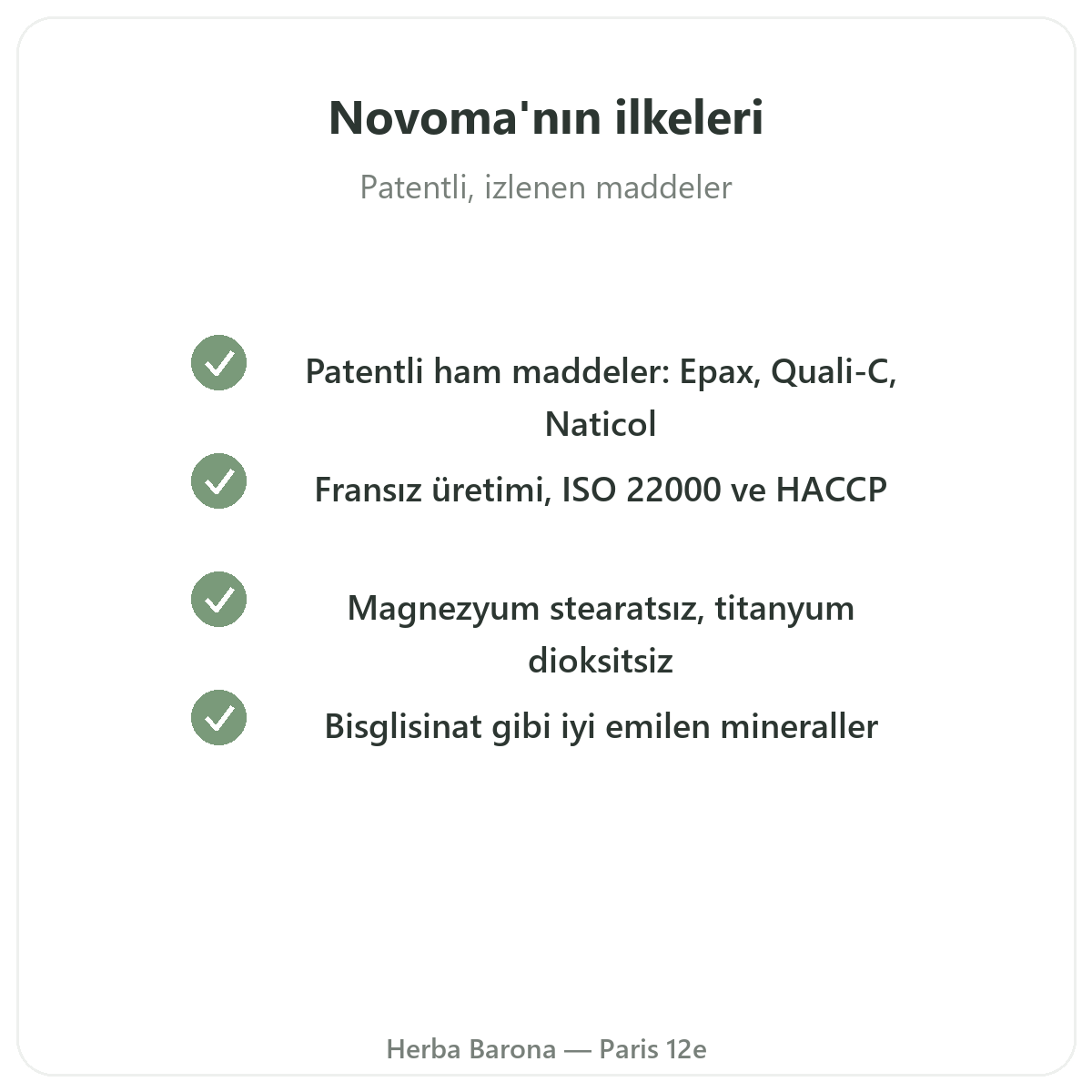 Novoma Paris - Herba Barona’da kalite taahhütleri ve patentli ham maddeler