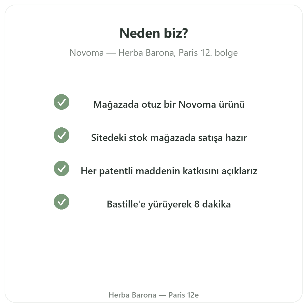 Neden Herba Barona Paris 12. bölgeden Novoma satın almalı