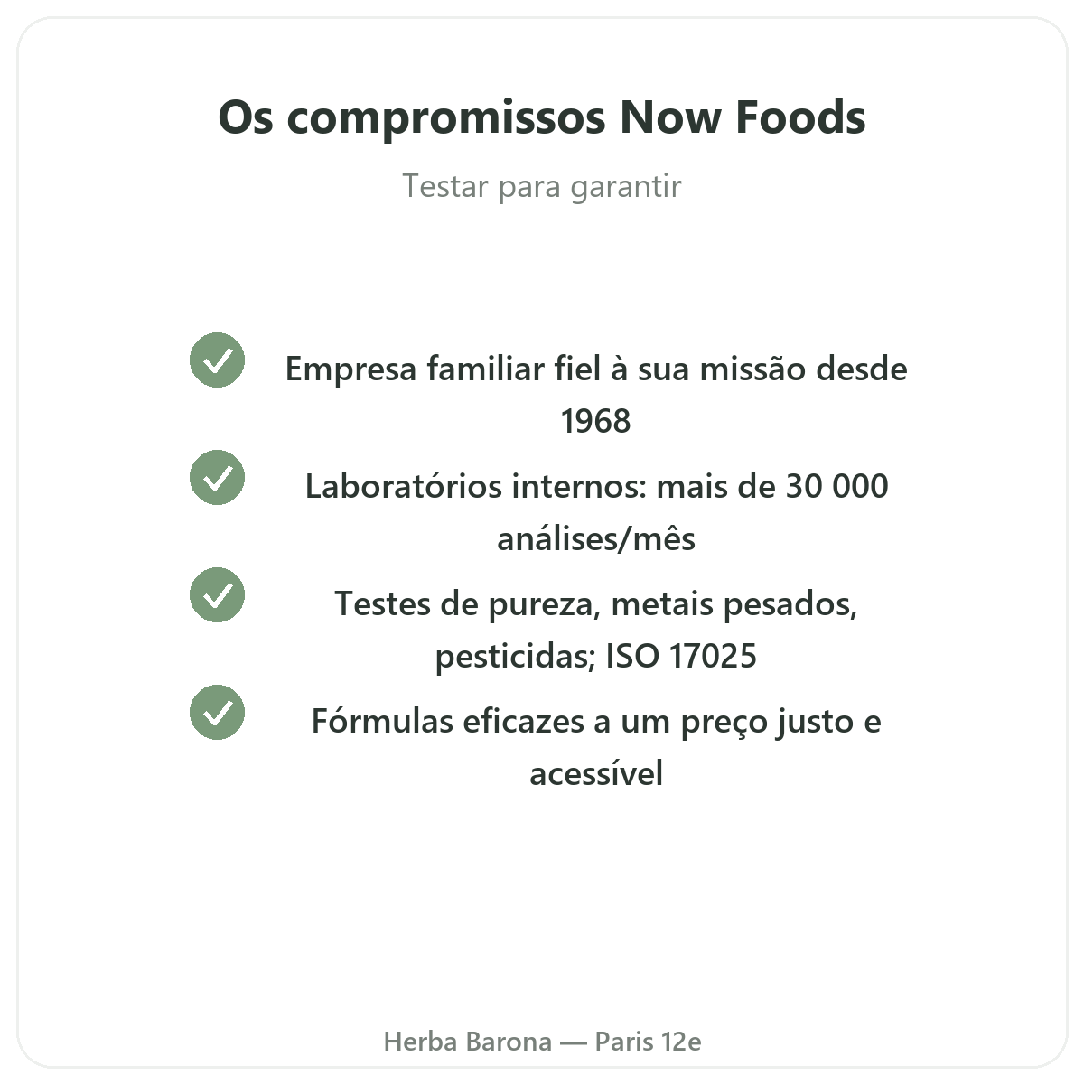Now Foods em Paris - compromissos de qualidade e matérias-primas patenteadas na Herba Barona
