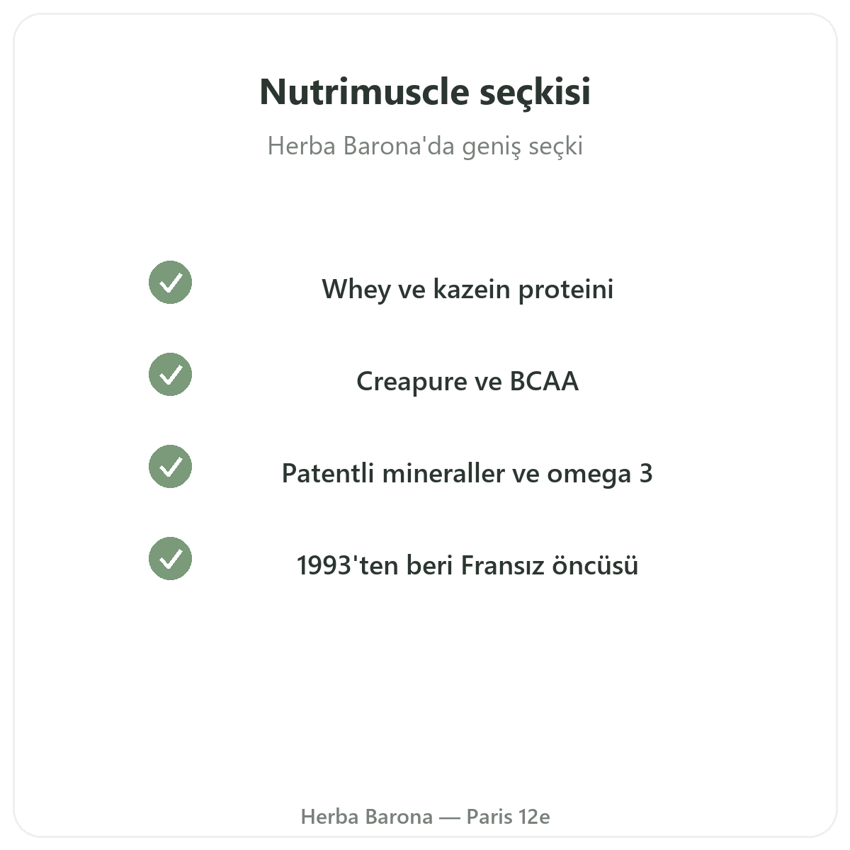 Herba Barona Paris 12. bölgede Nutrimuscle ürün serisi