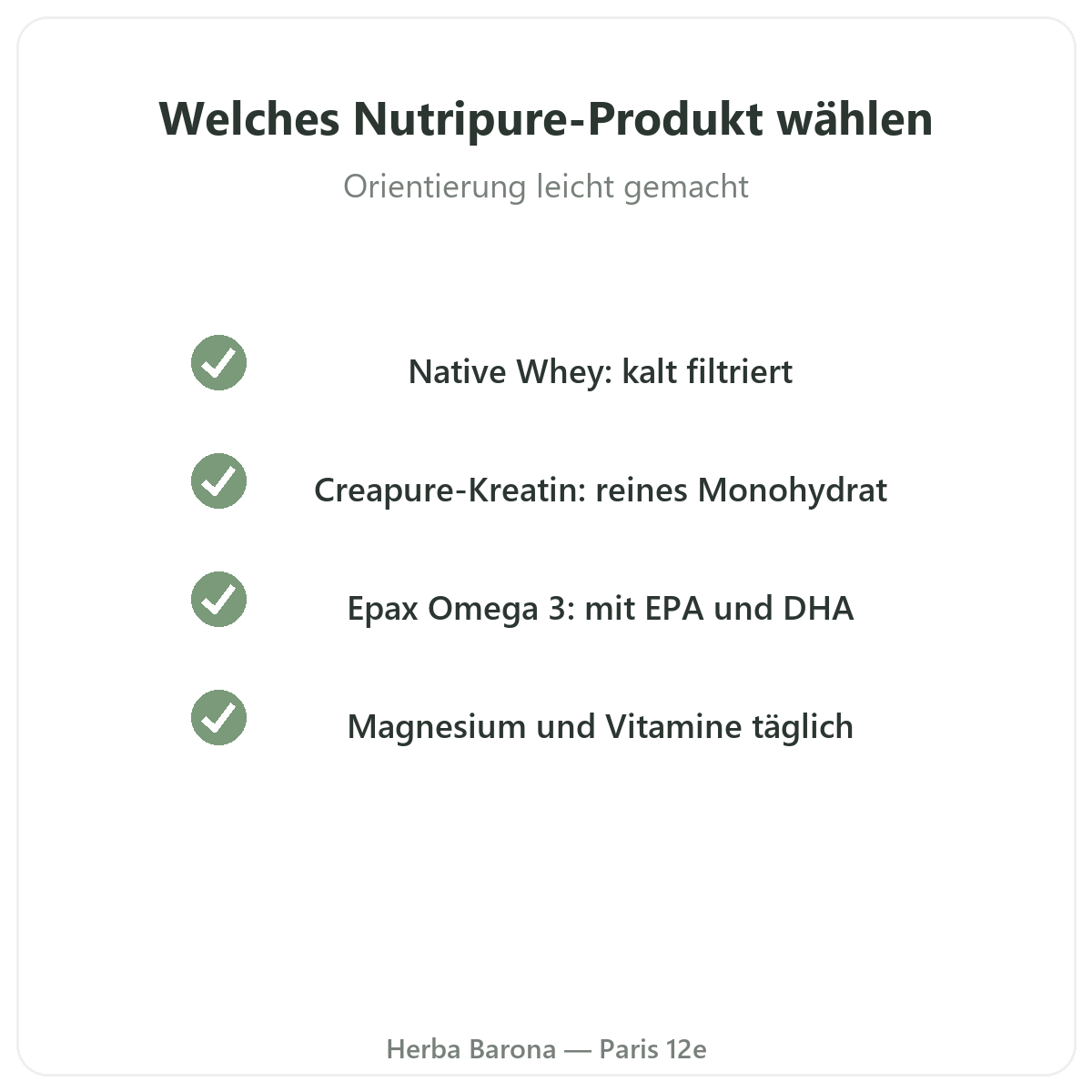 Nutripure in Paris - richtig wählen - Herba Barona Paris 12e