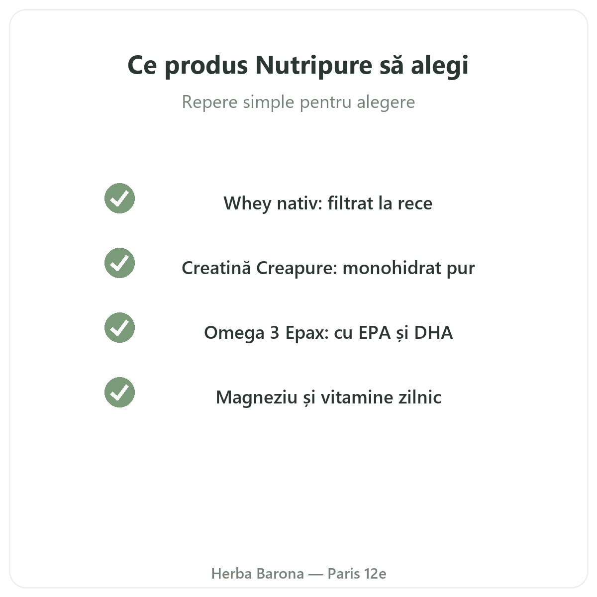 Nutripure la Paris - cum alegi - Herba Barona Paris 12e