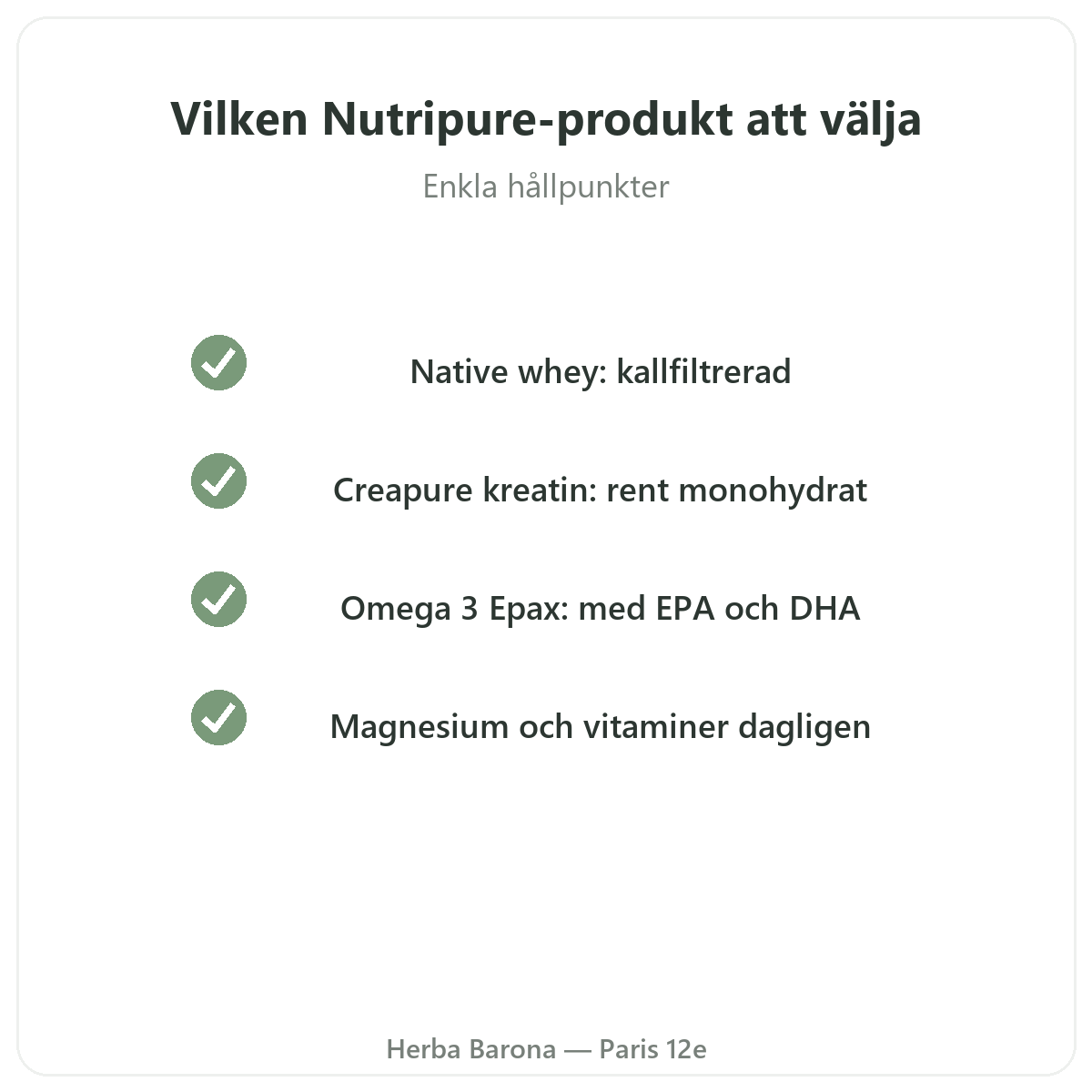 Nutripure i Paris - sa valjer du - Herba Barona Paris 12e