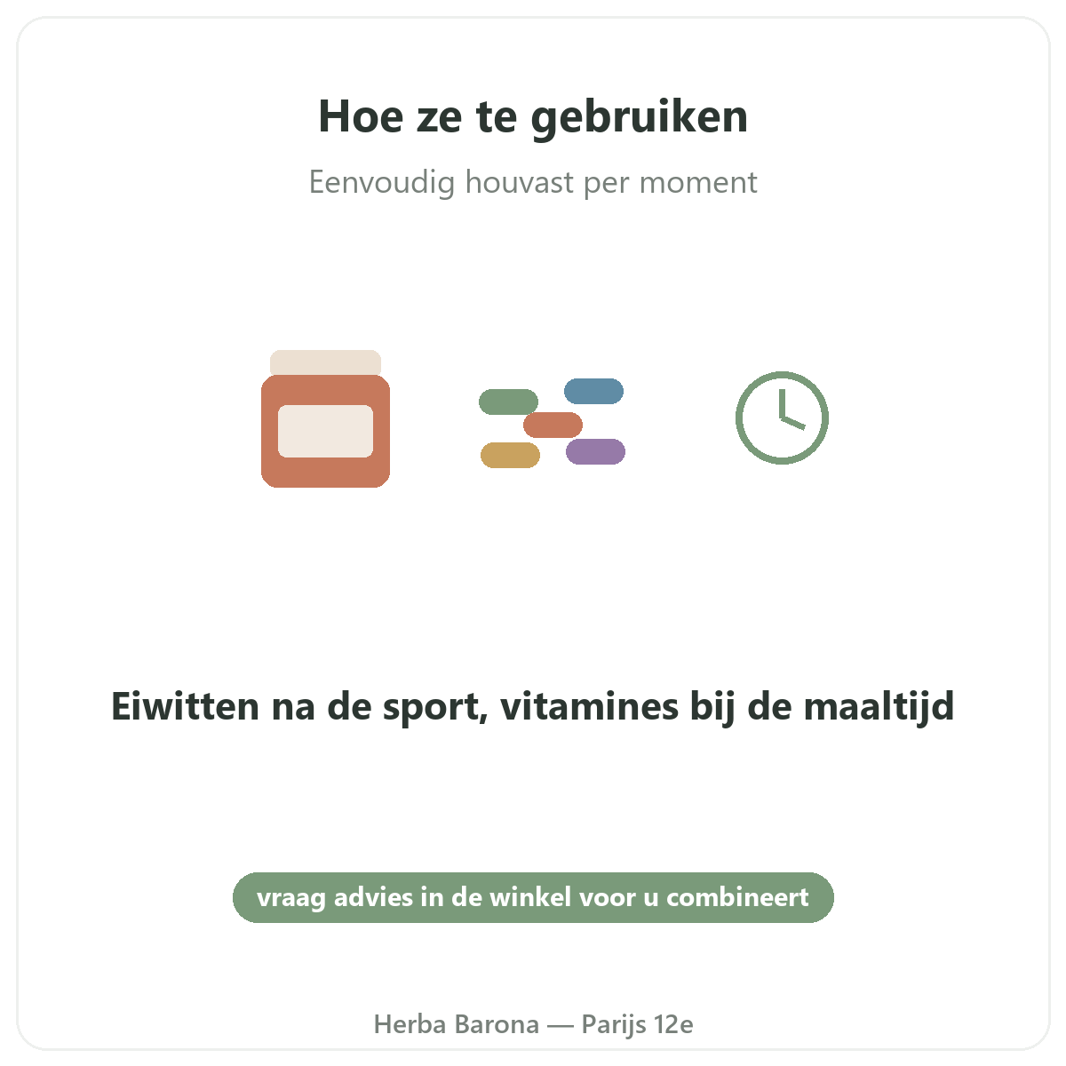 Nutripure in Parijs - hoe gebruiken - Herba Barona Paris 12e