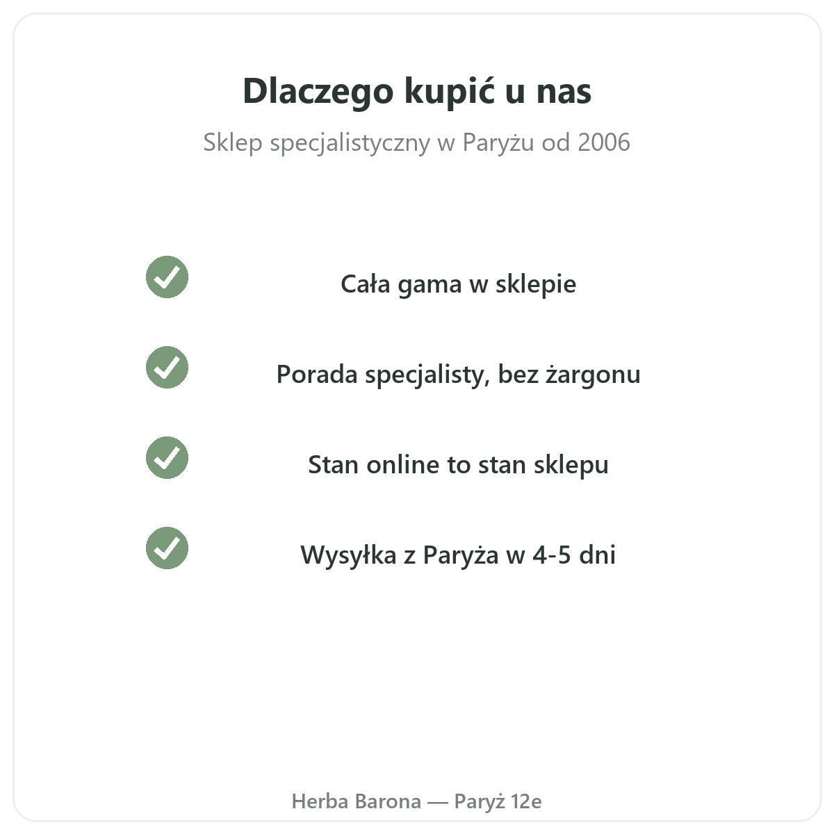 Nutripure w Paryzu - dlaczego u nas - Herba Barona Paris 12e