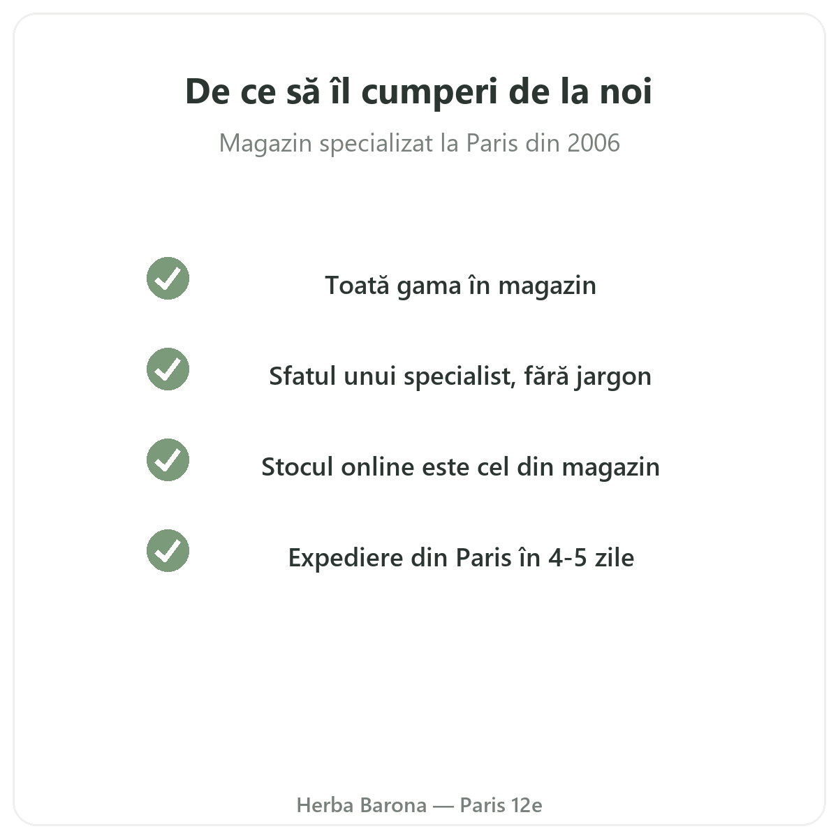 Nutripure la Paris - de ce la noi - Herba Barona Paris 12e