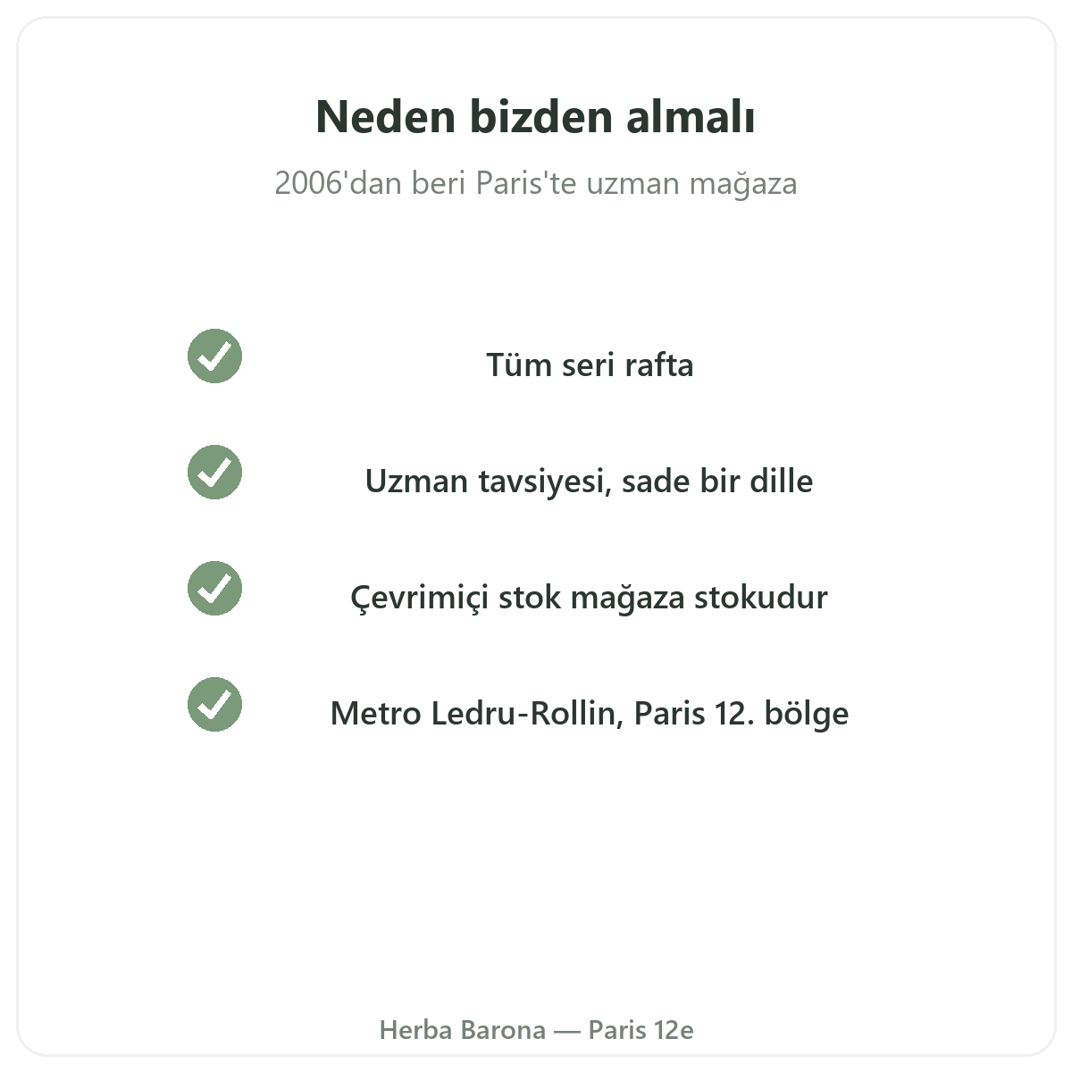 Paris'te Nutripure - neden bizden - Herba Barona Paris 12e