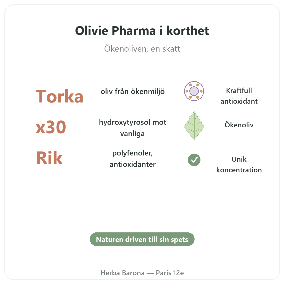 Olivie Pharma Paris i korthet - nyckeltal hos Herba Barona Paris 12e