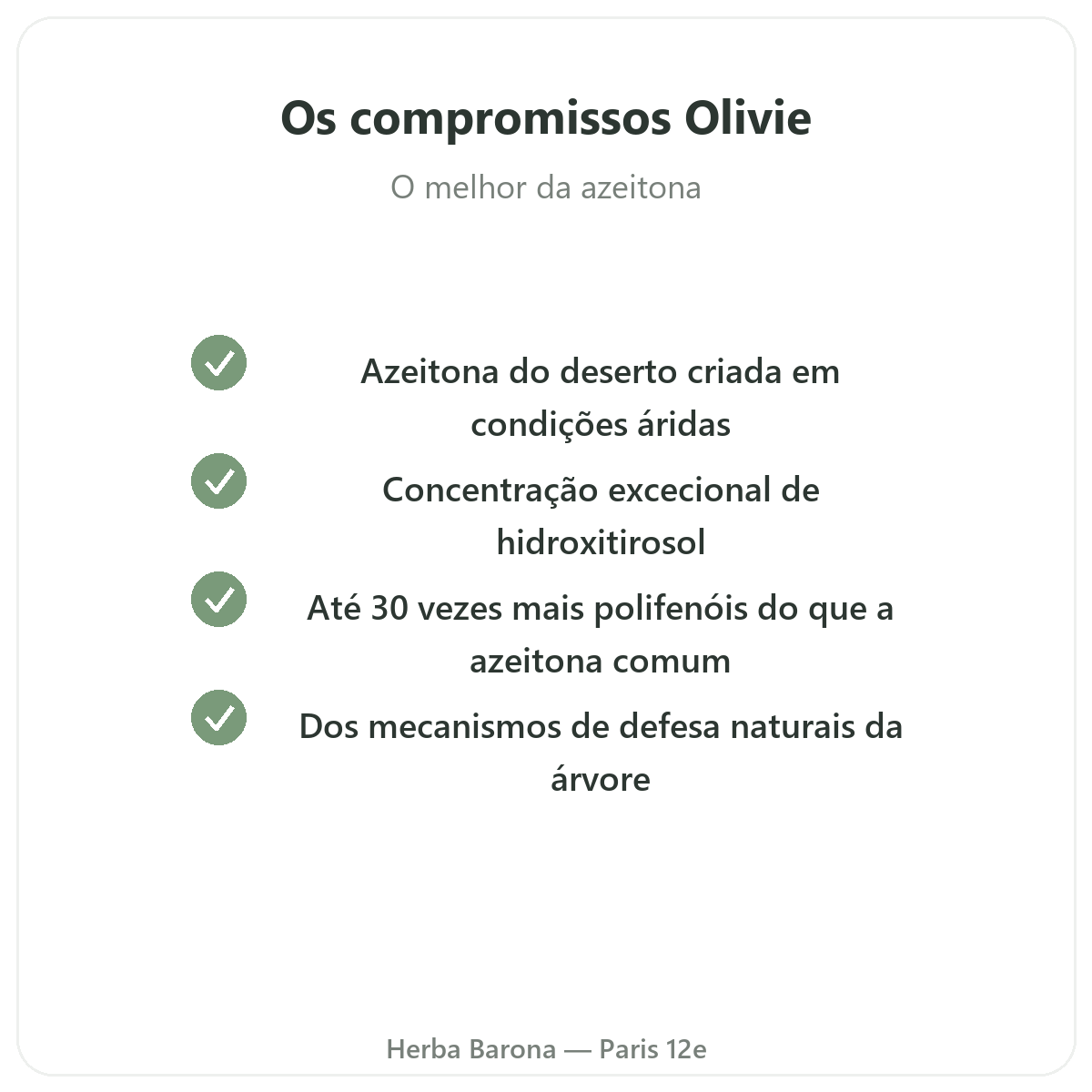 Olivie Pharma Paris - compromissos de qualidade na Herba Barona Paris 12e