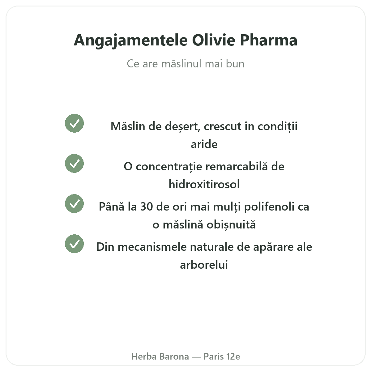 Olivie Pharma Paris - angajamente de calitate la Herba Barona Paris, arondismentul 12