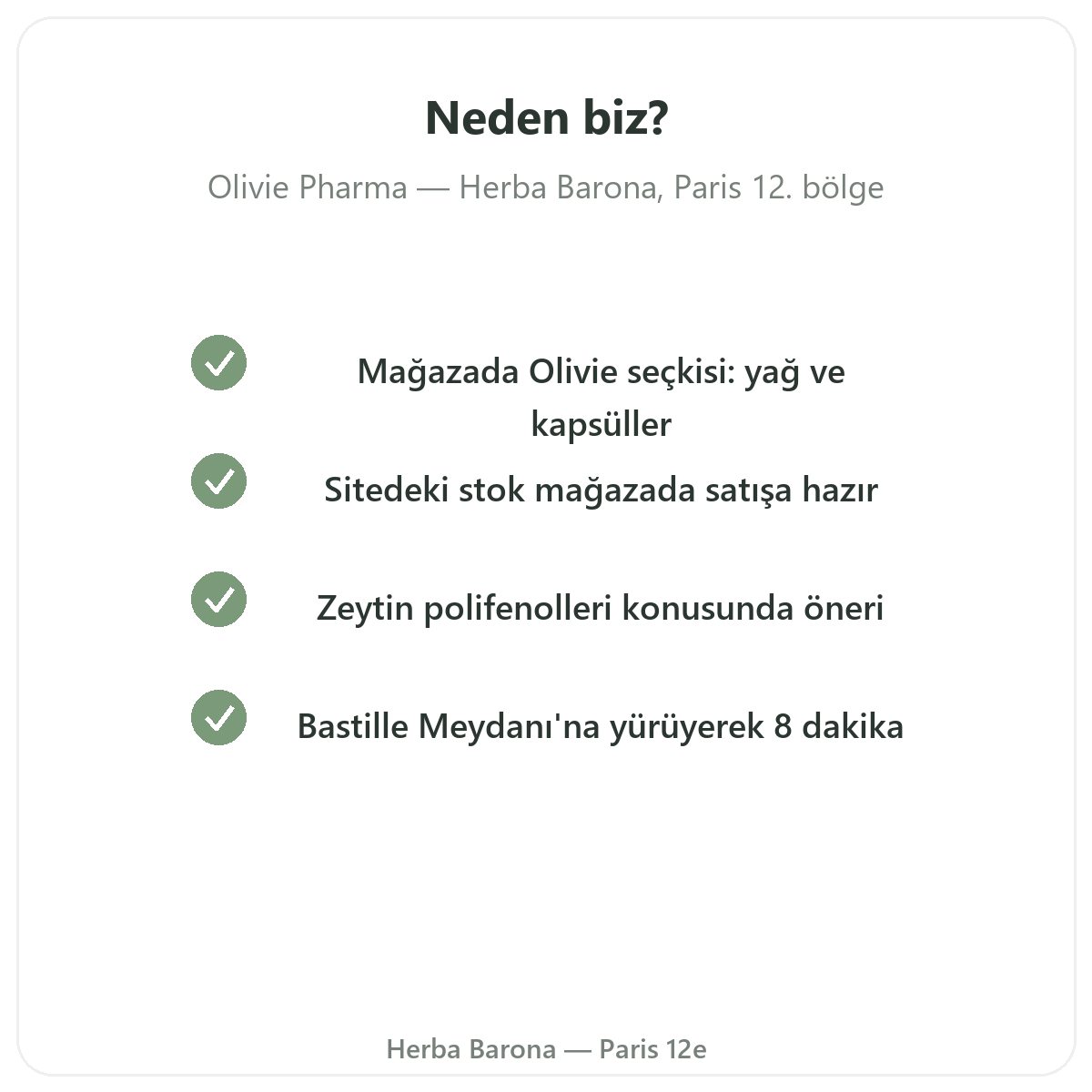Paris’te Herba Barona Paris 12. bölgeden neden Olivie Pharma satın almalı
