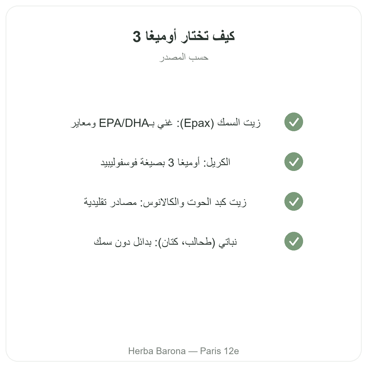 أوميغا 3 EPA DHA في باريس - التزامات الجودة لدى Herba Barona باريس 12