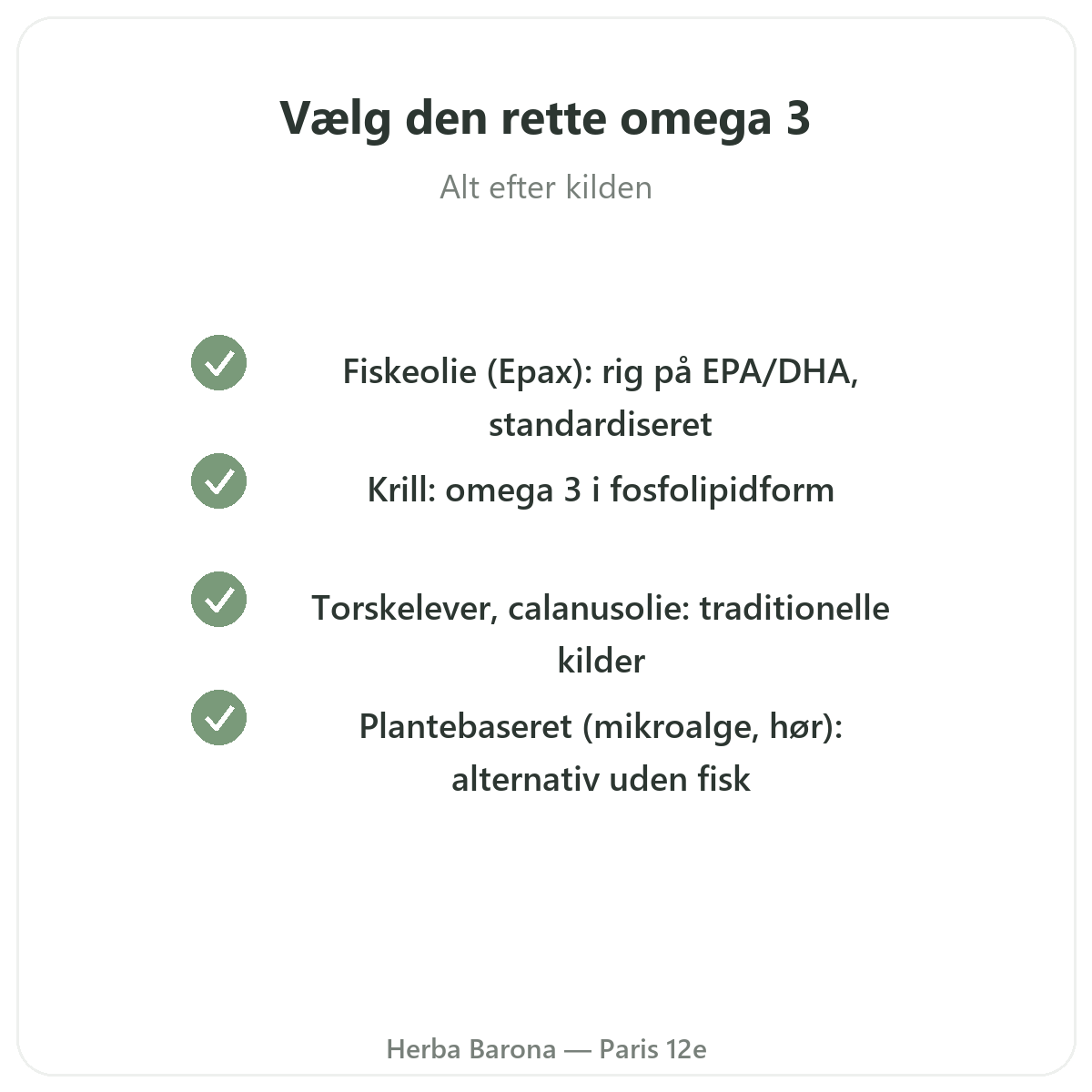 Omega 3 EPA DHA Paris - kvalitetsløfter hos Herba Barona Paris 12