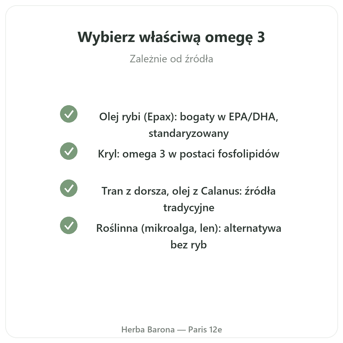 Omega 3 EPA DHA - zobowiązania jakościowe w Herba Barona - wysyłka do Polski