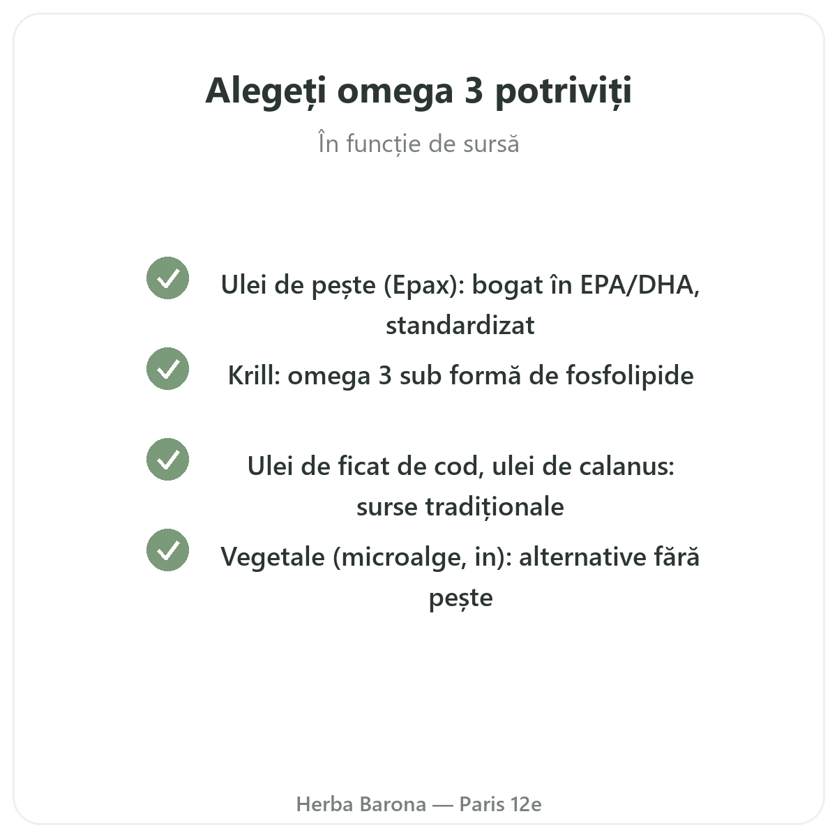 Omega 3 EPA DHA Paris - angajamente de calitate la Herba Barona Paris, arondismentul 12