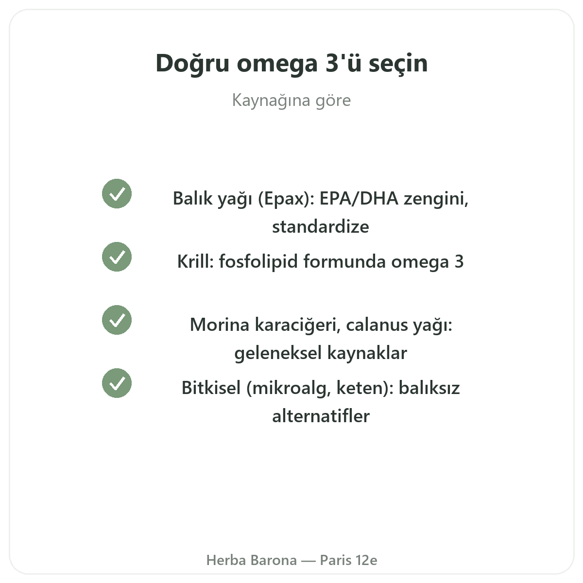 Omega 3 EPA DHA Paris - Herba Barona kalite taahhütleri, Paris 12. bölge