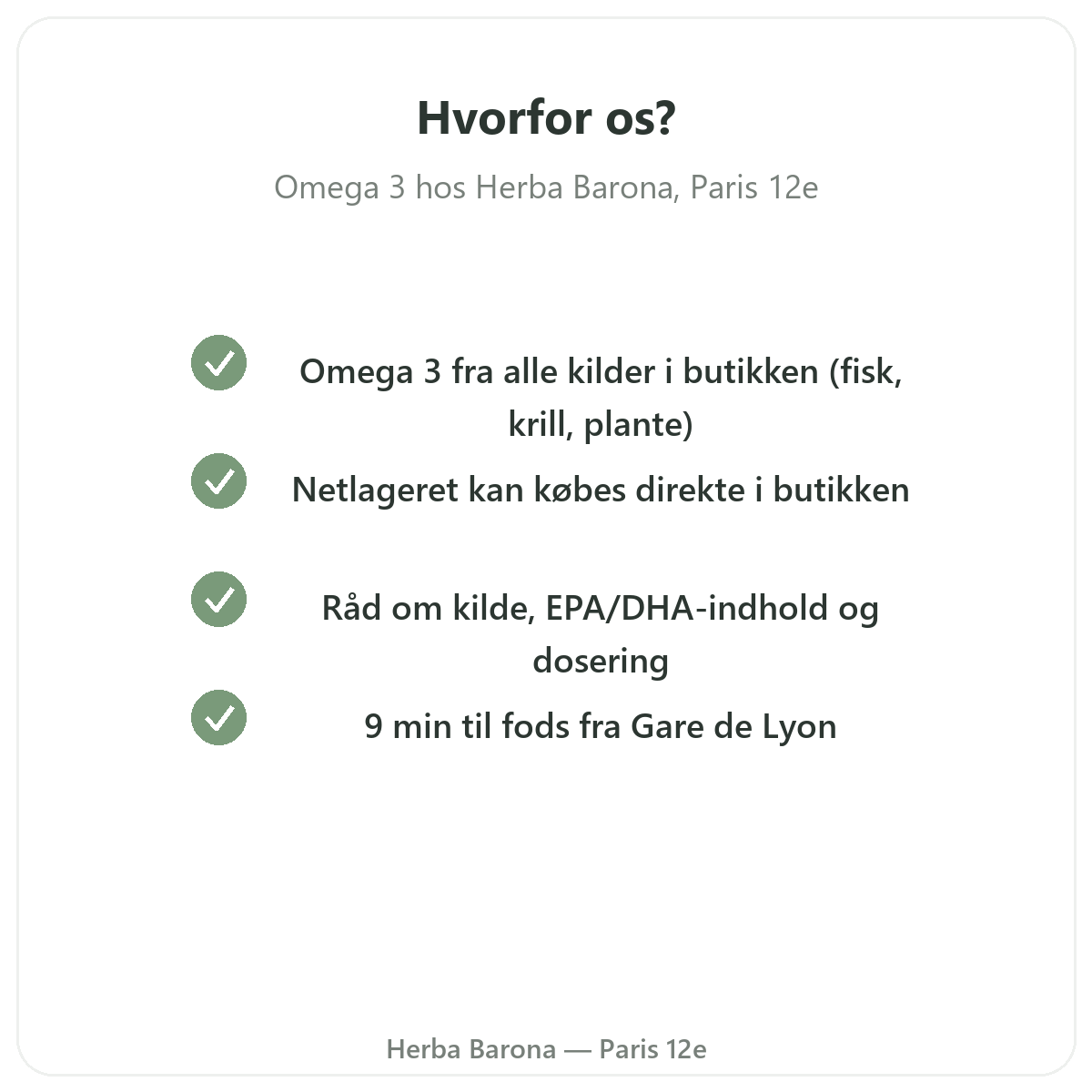 Hvorfor købe sine omega 3 i Paris hos Herba Barona Paris 12
