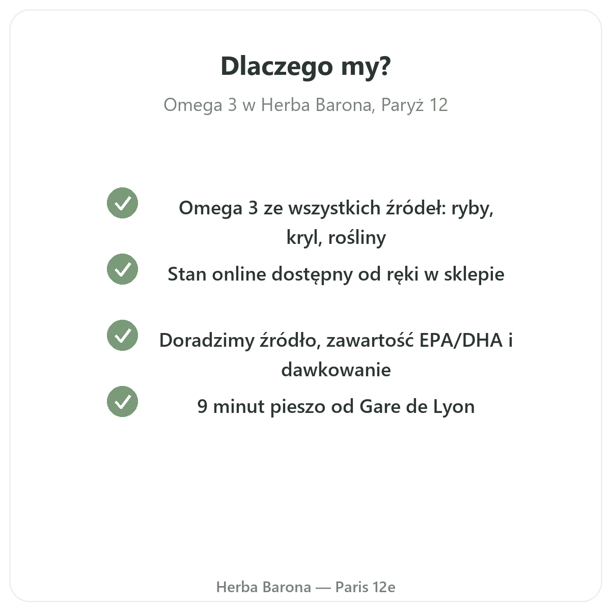 Dlaczego warto kupować Omega 3 EPA DHA w Herba Barona - wysyłka do Polski