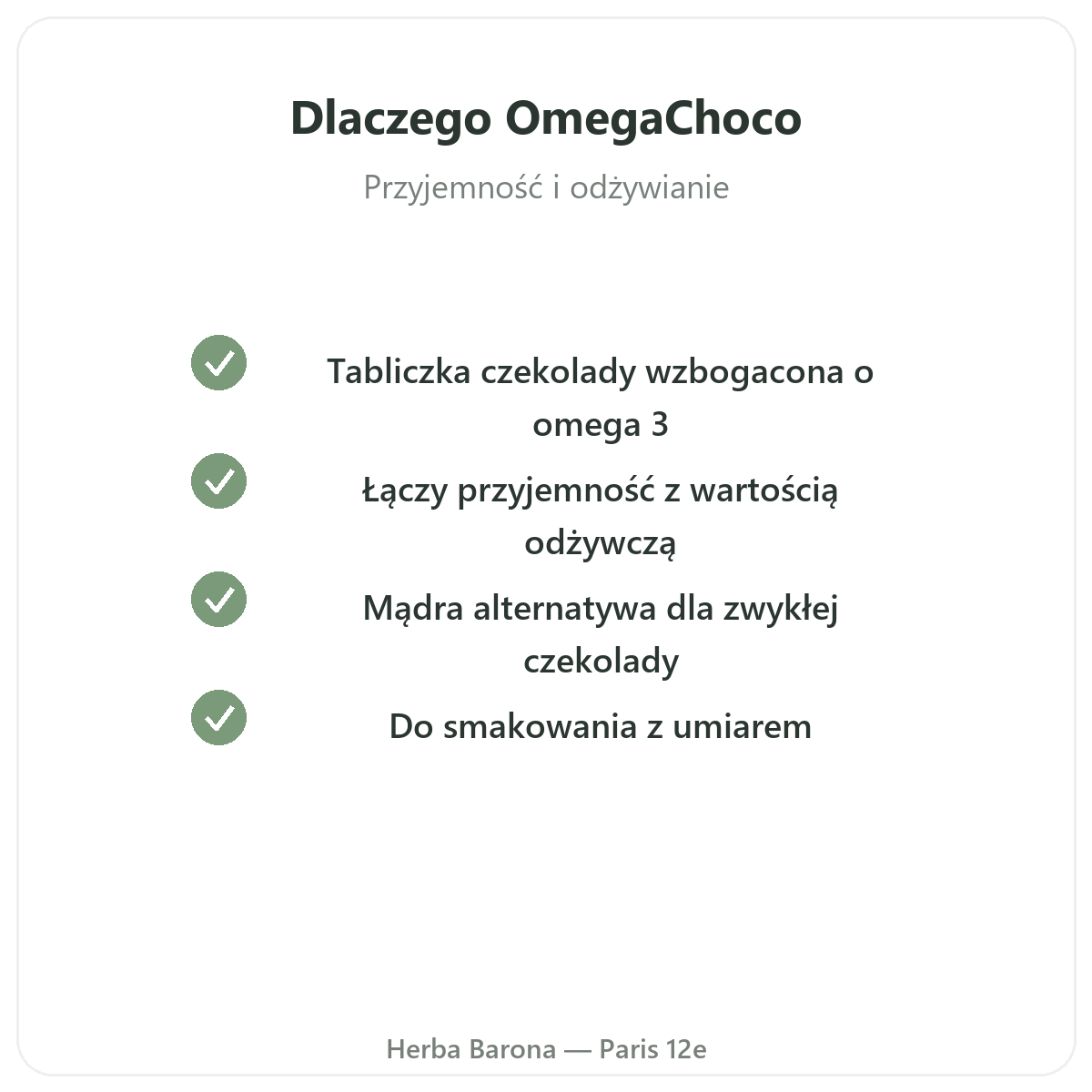 OmegaChoco – zaangażowanie jakościowe marki w Herba Barona w Paryżu