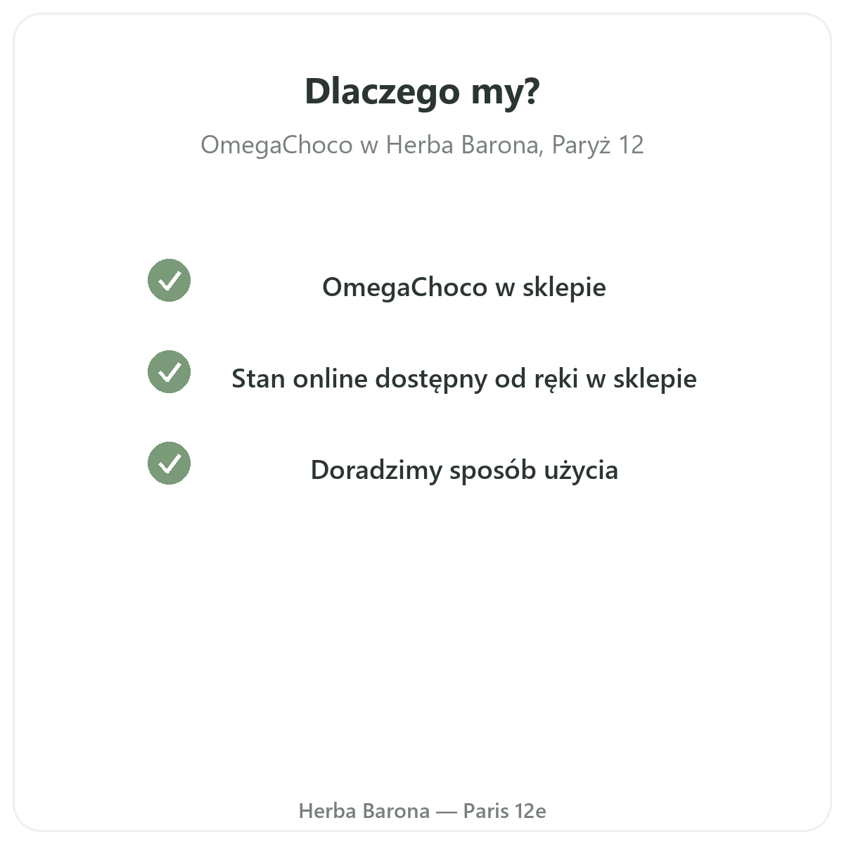 Dlaczego kupić OmegaChoco w Polsce u Herba Barona