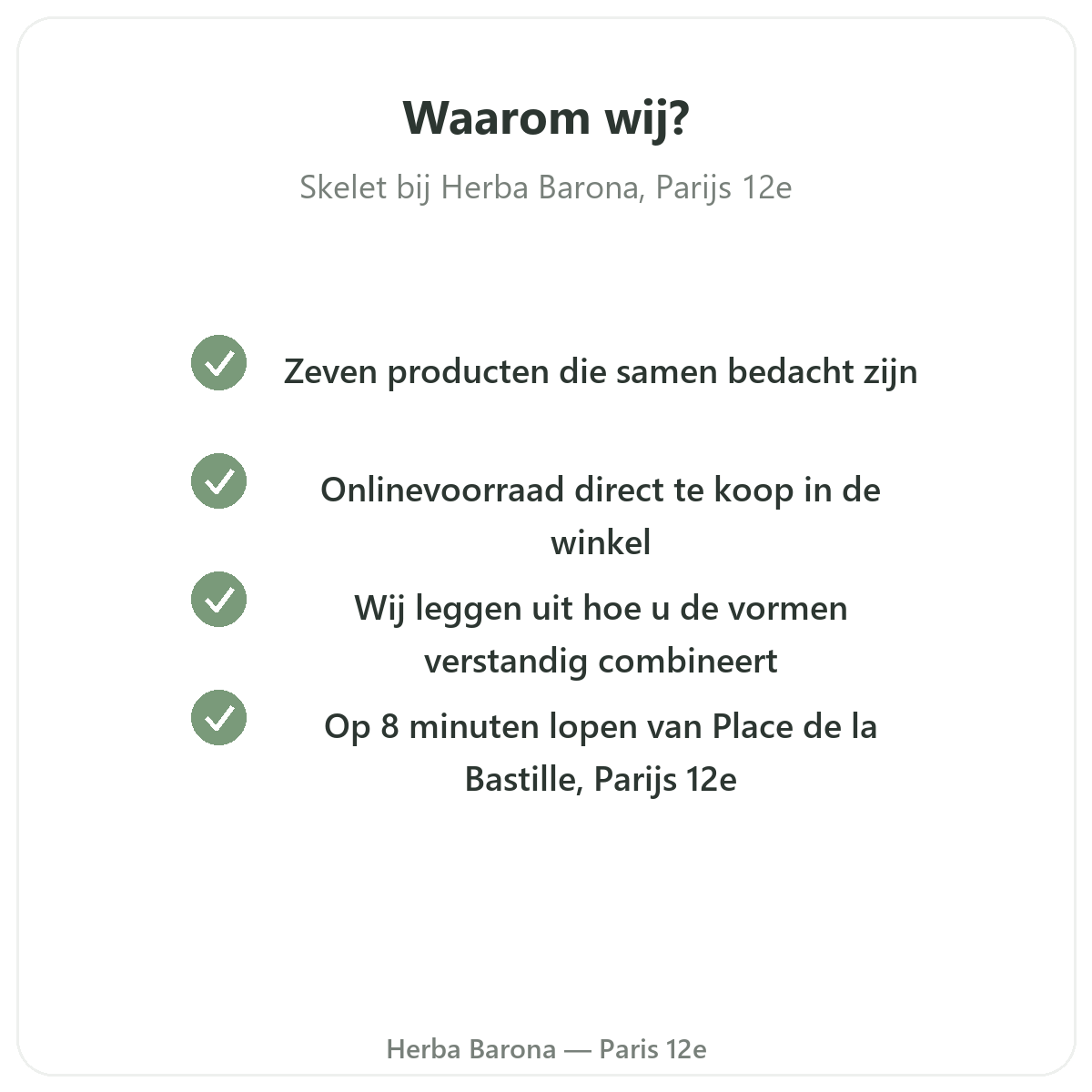 Waarom Bottensupplementen kopen in Parijs bij Herba Barona Parijs 12e