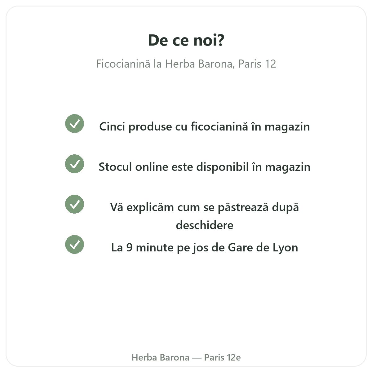 De ce să cumpărați ficocianină la Paris de la Herba Barona Paris, arondismentul 12