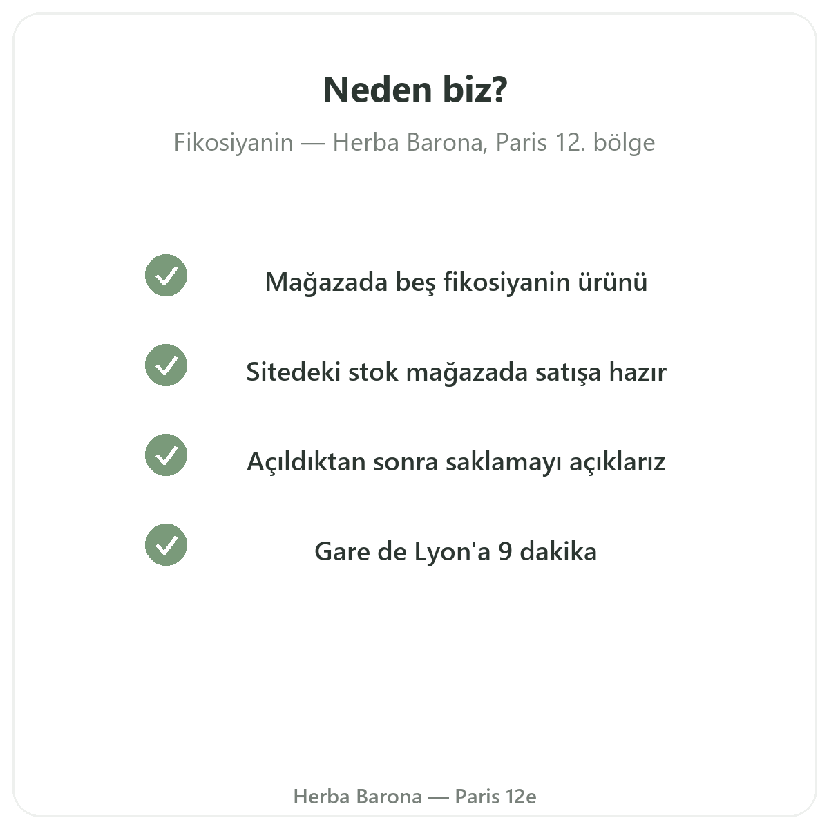 Fikosiyanin Paris neden Herba Barona Paris 12. bölgeden alinmali