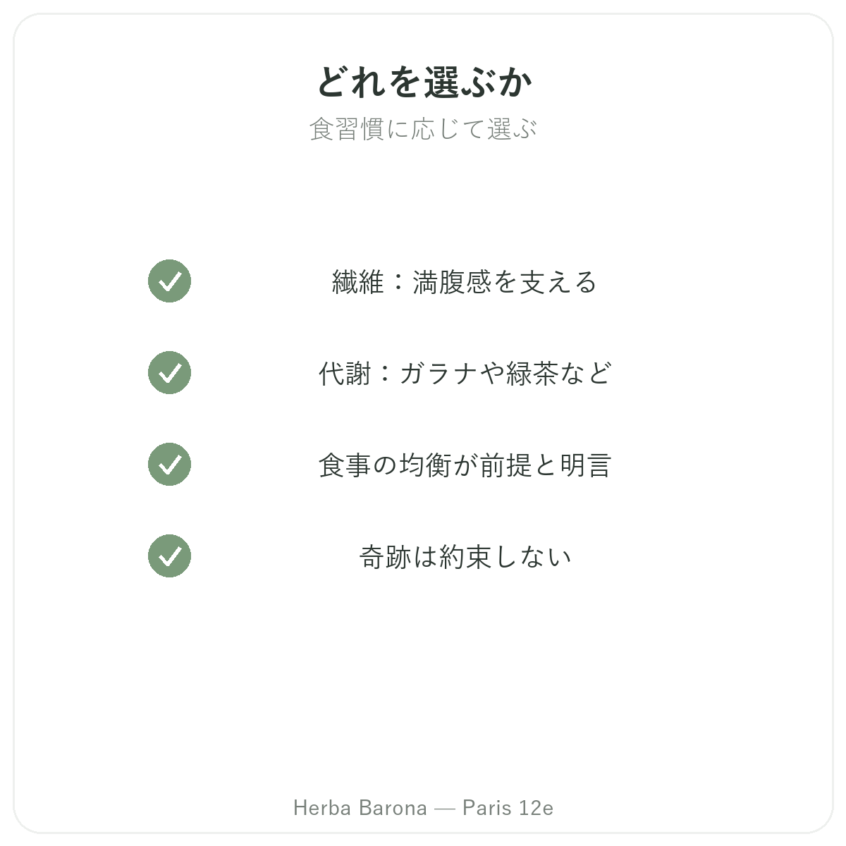 体重管理 パリ - 品質へのこだわり Herba Barona パリ12区