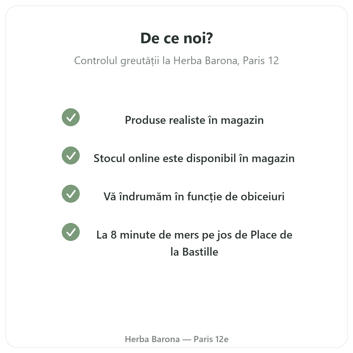 De ce să cumpărați Controlul greutății la Paris de la Herba Barona Paris, arondismentul 12