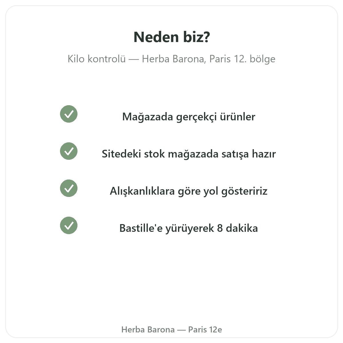 Paris’te Kilo Kontrolü neden Herba Barona Paris 12. bölge’den satın alınır