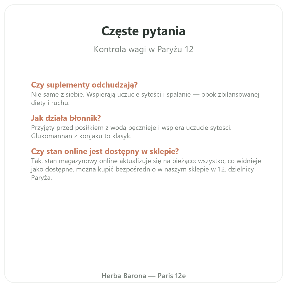 Najczęstsze pytania o kontrolę wagi w Polsce - Herba Barona - wysyłka do Polski