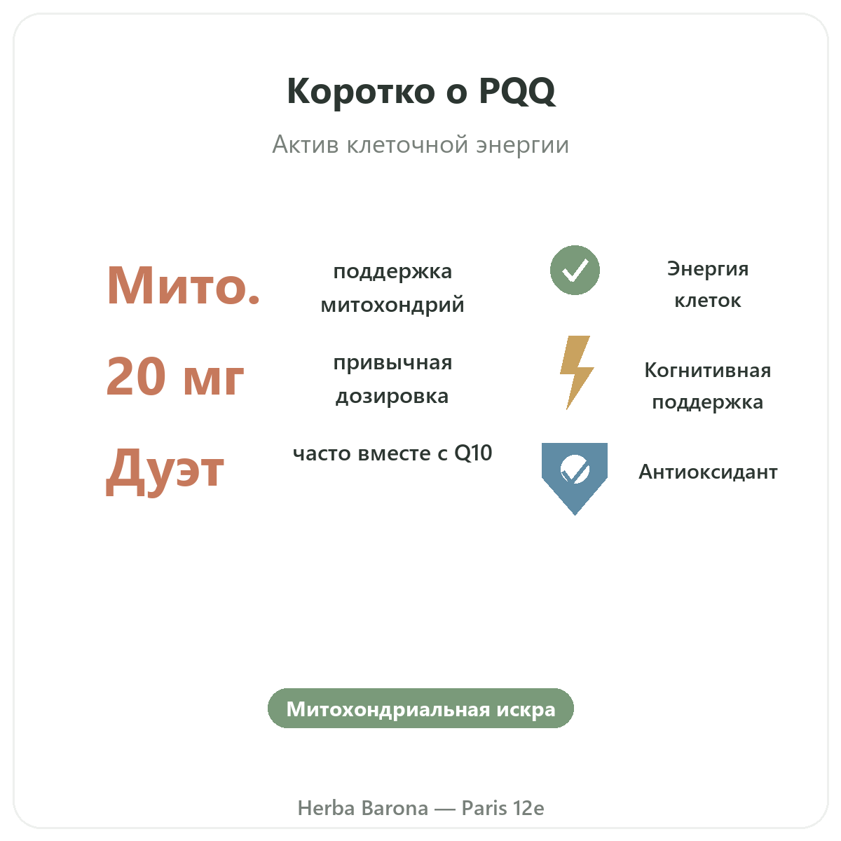 PQQ Париж вкратце — ключевые цифры в Herba Barona, Париж, 12-й округ