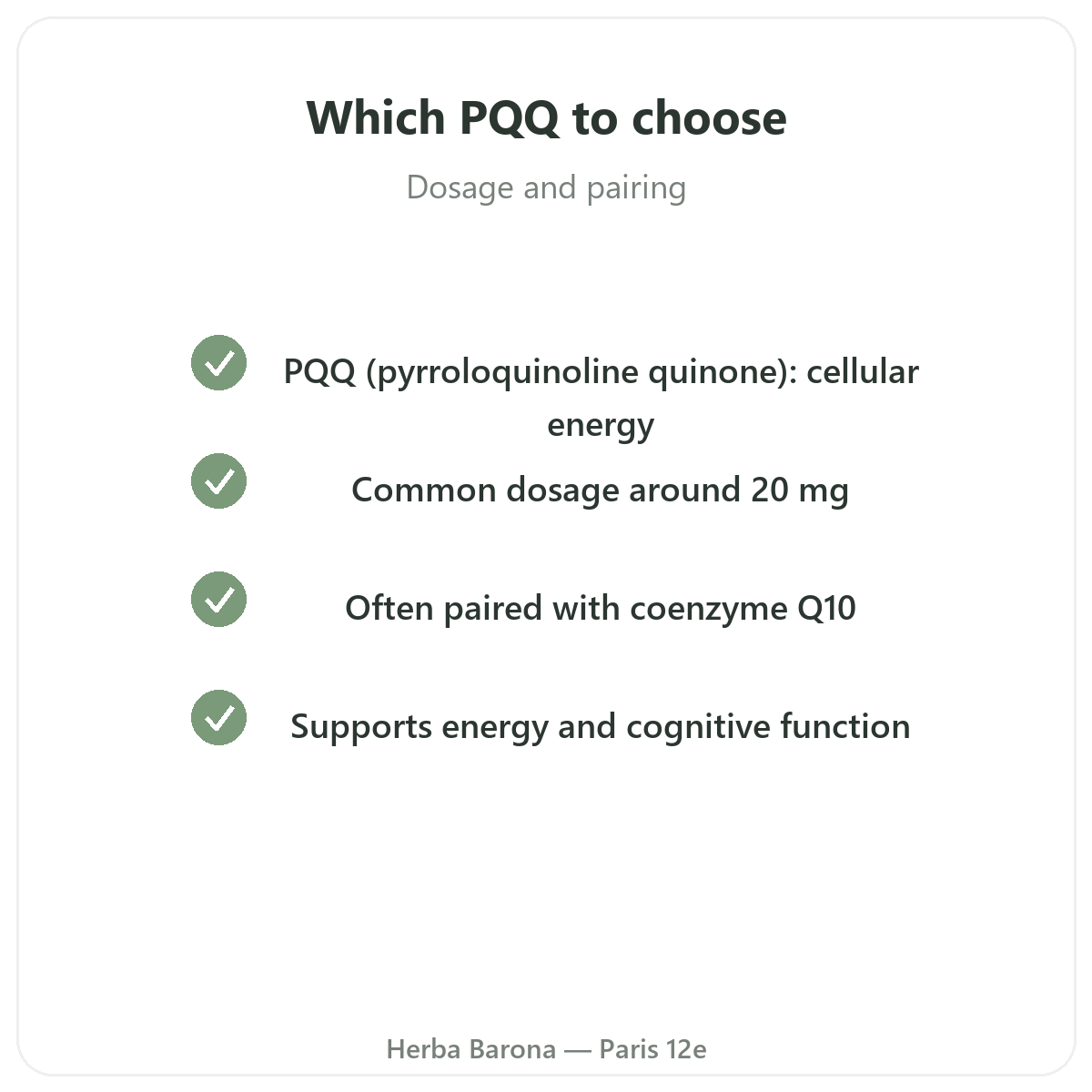 PQQ in Paris - quality commitments at Herba Barona Paris 12th