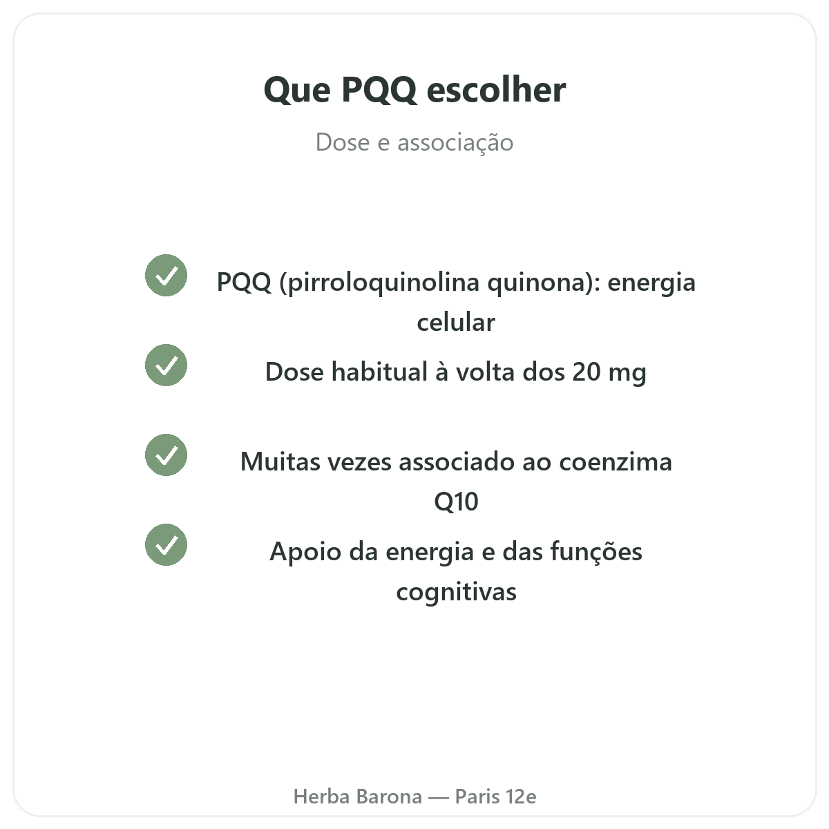 PQQ Paris Paris - compromissos de qualidade na Herba Barona Paris 12e