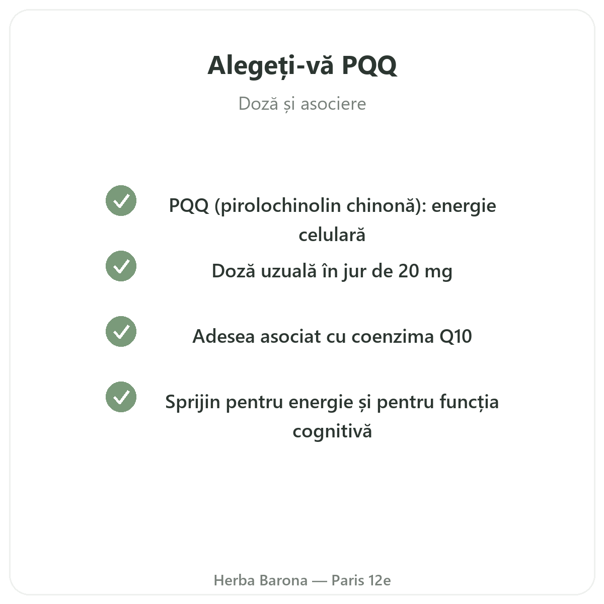 PQQ Paris - angajamente de calitate la Herba Barona Paris, arondismentul 12