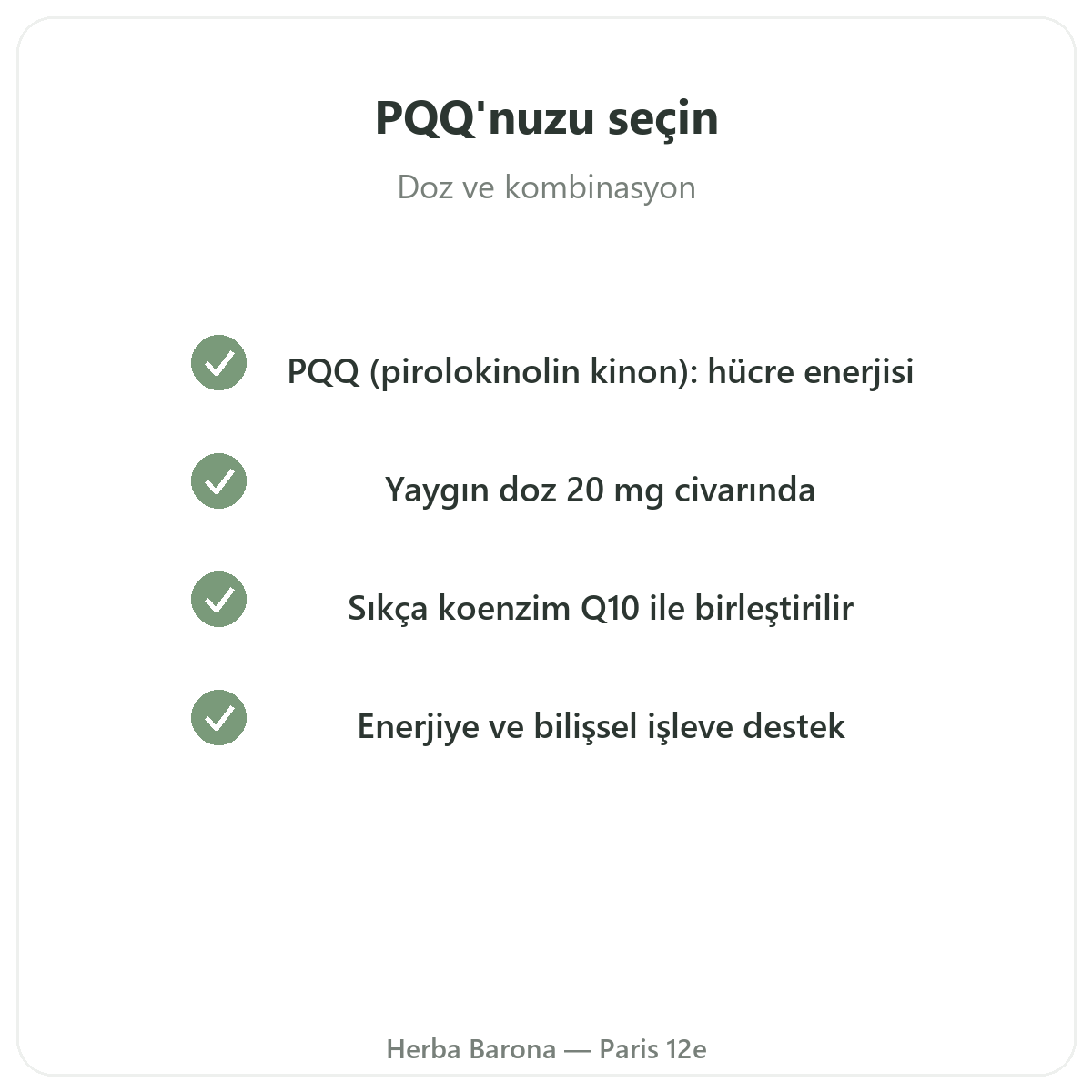 PQQ Paris - Herba Barona Paris 12. bölgede kalite taahhütleri