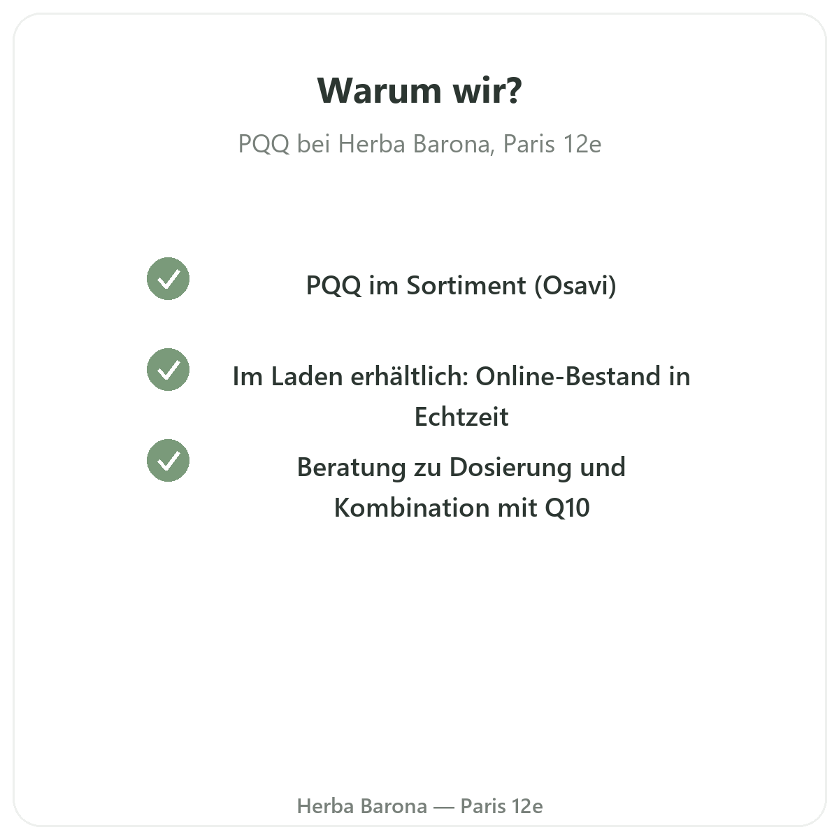 Warum PQQ in Paris bei Herba Barona kaufen Paris 12e