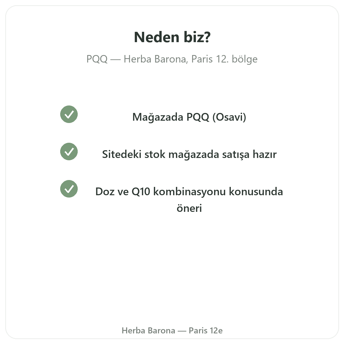 PQQ Paris neden Herba Barona Paris 12. bölgeden alinmali