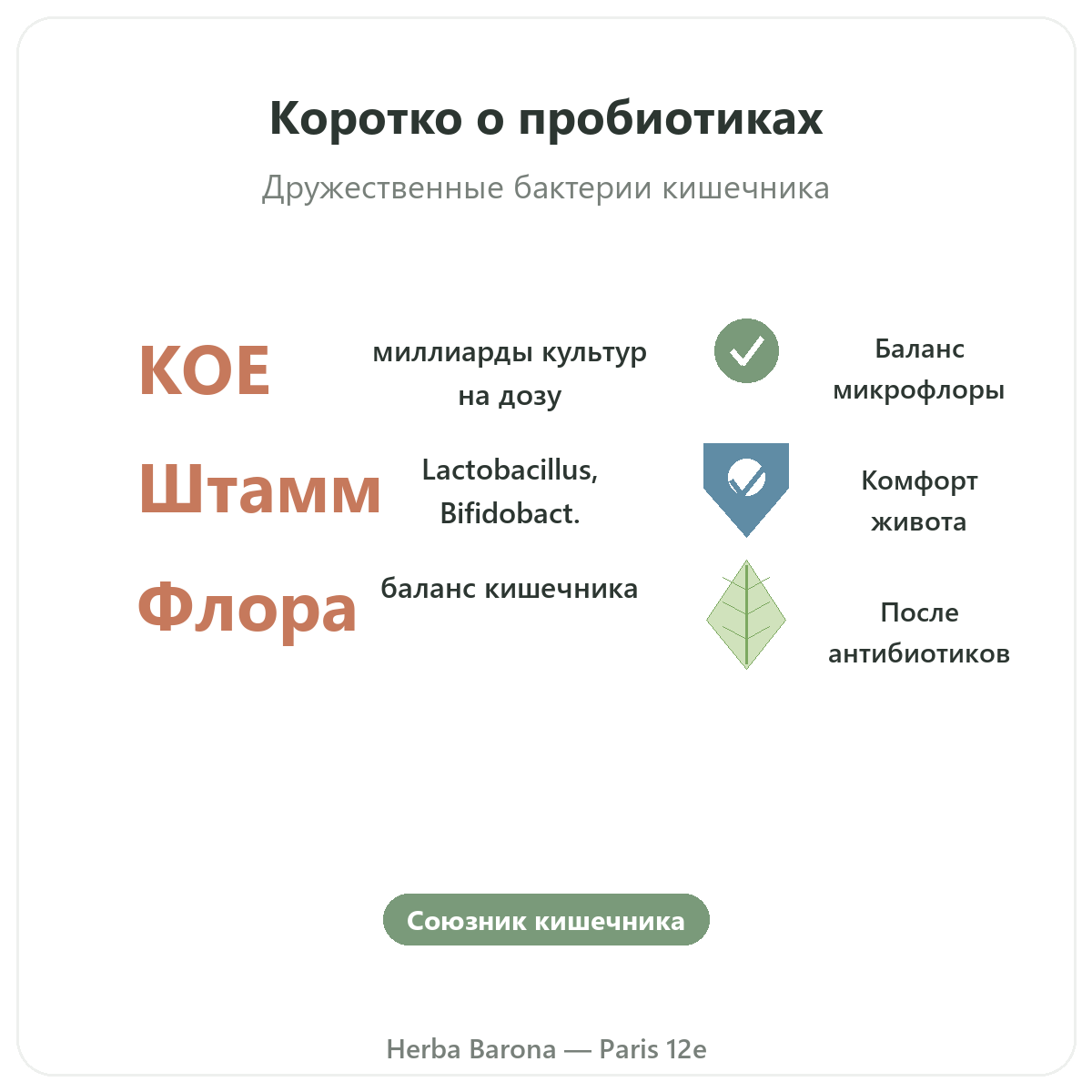 Пробиотики Париж вкратце — ключевые цифры в Herba Barona, Париж, 12-й округ