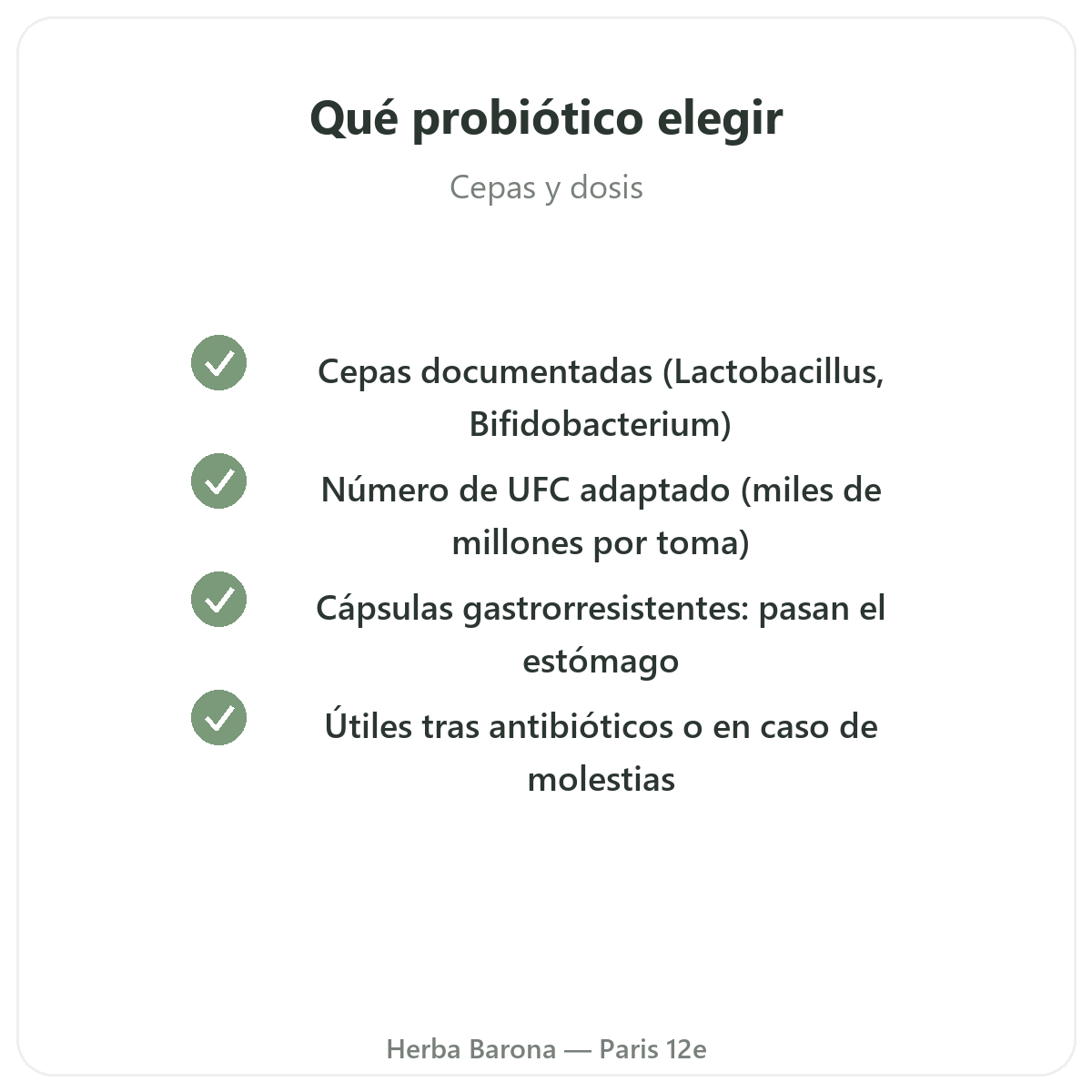 Probióticos Paris Paris - compromisos de calidad en Herba Barona Paris 12e
