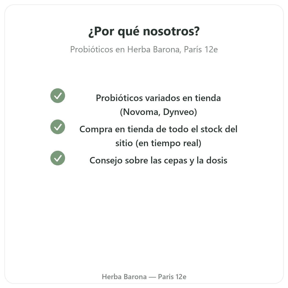 Por qué comprar Probióticos Paris en París en Herba Barona Paris 12e
