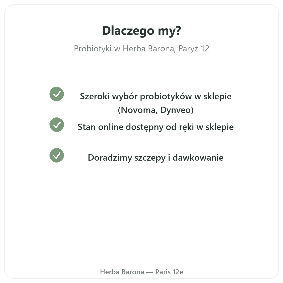 Dlaczego kupić probiotyki w Herba Barona - Paryż i dostawa do Polski